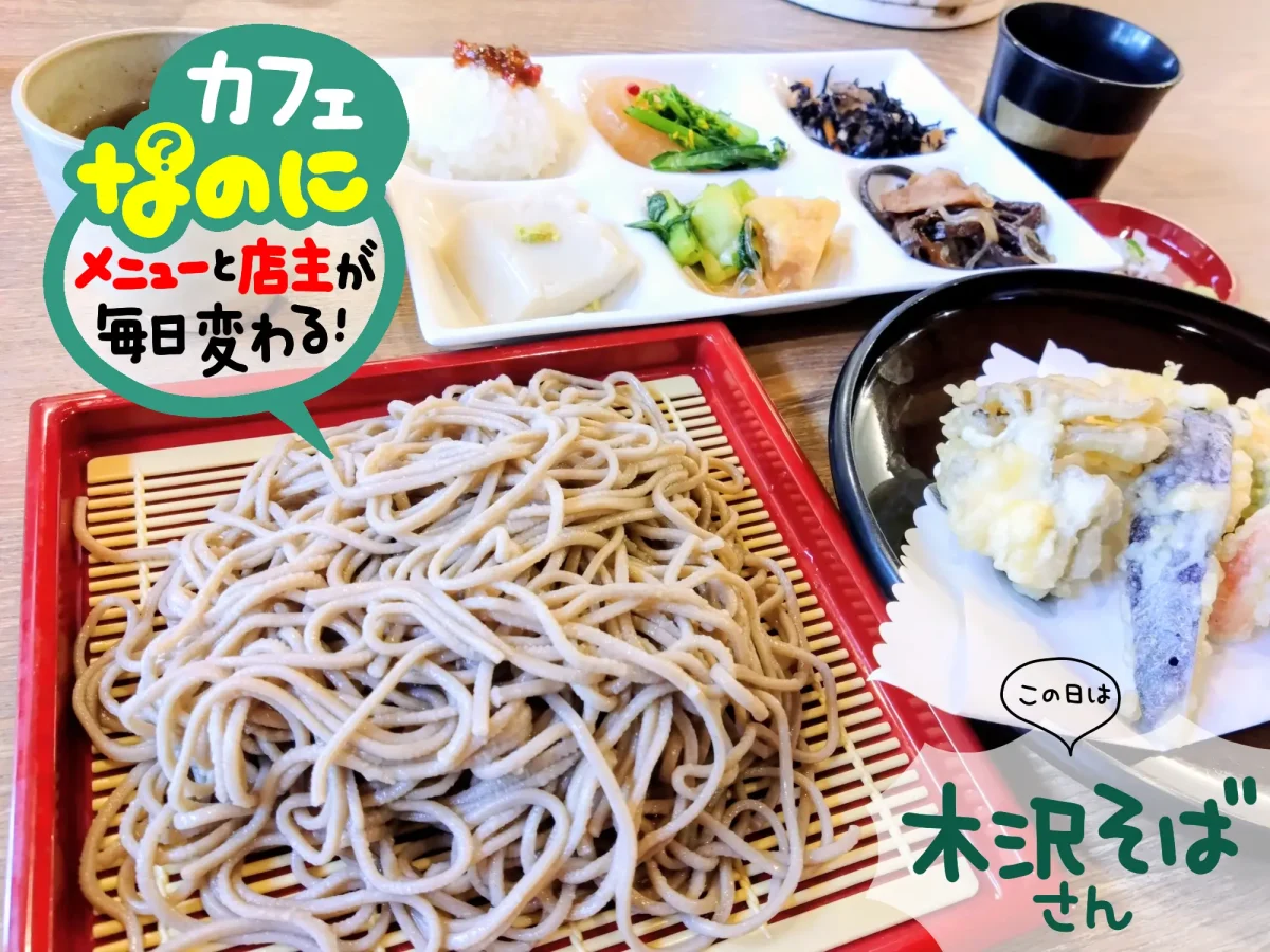 木沢蕎麦のざる蕎麦と天ぷら